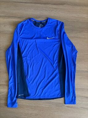Purple and Royal Blue Nike Athletic Long Sleeve Size M Men